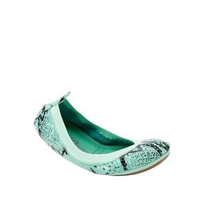 NEW Yosi Samra Embossed Lizard Samara Foldable Travel‎ Ballet Flats Size 10